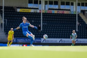 Bodø/Glimt Kvinners keeper Aubrei Corder under kampen mot Kil/Hemne på Aspmyra i 2024