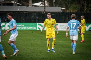 Jens Petter Hauge i treningskamp mot Malmö. Foto: Simen Pedersen