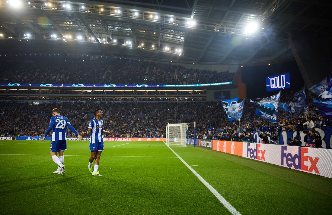 PORTO, PORTUGAL - FEBRUARY 21: Galeno of Porto who scored late on to make it 1-0 celebrates during the UEFA Champions League 2023/24 round of 16 first leg match between FC Porto and Arsenal FC at Estadio do Dragao on February 21, 2024 in Porto, Portugal. (Photo by Julian Finney - UEFA/UEFA via Getty Images)