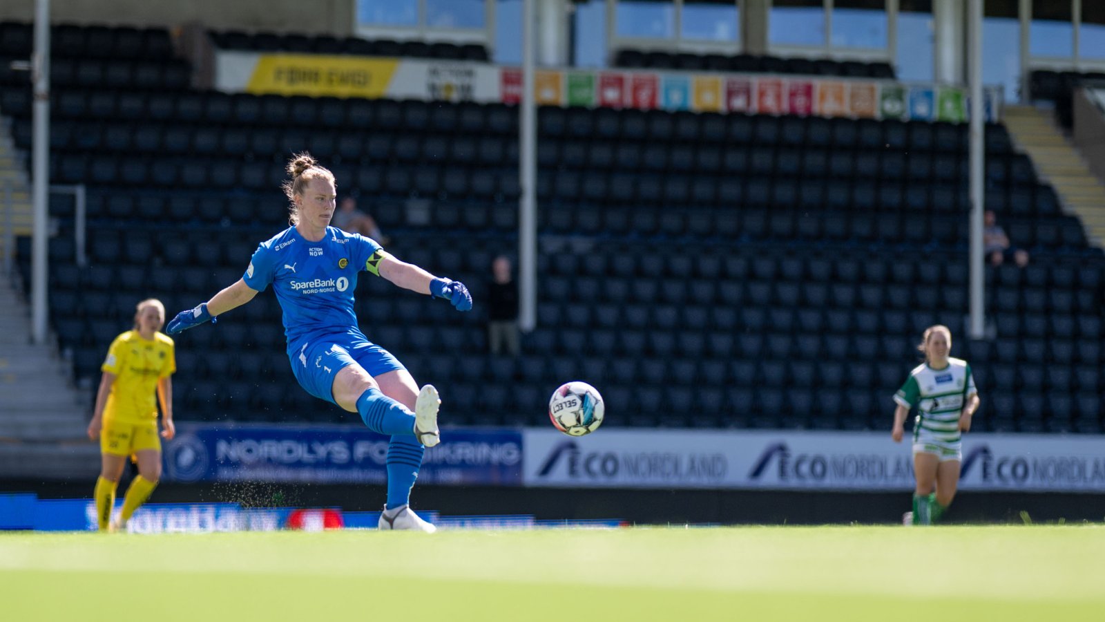 Bodø/Glimt Kvinners keeper Aubrei Corder under kampen mot Kil/Hemne på Aspmyra i 2024