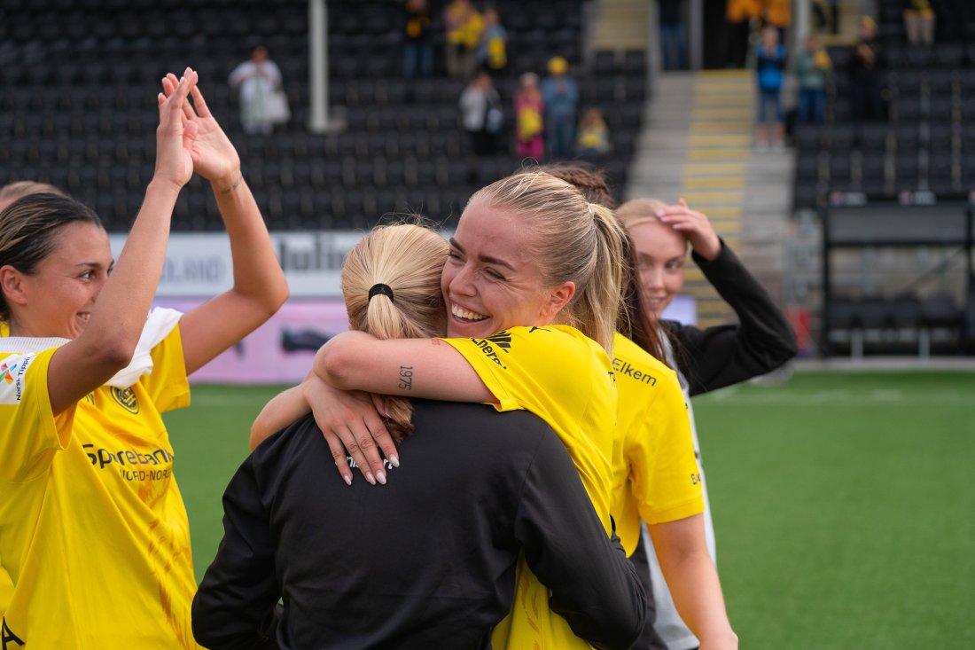 Andrea smilte stort etter seieren mot AaFK Fortuna hjemme på Aspmyra tidligere i august.