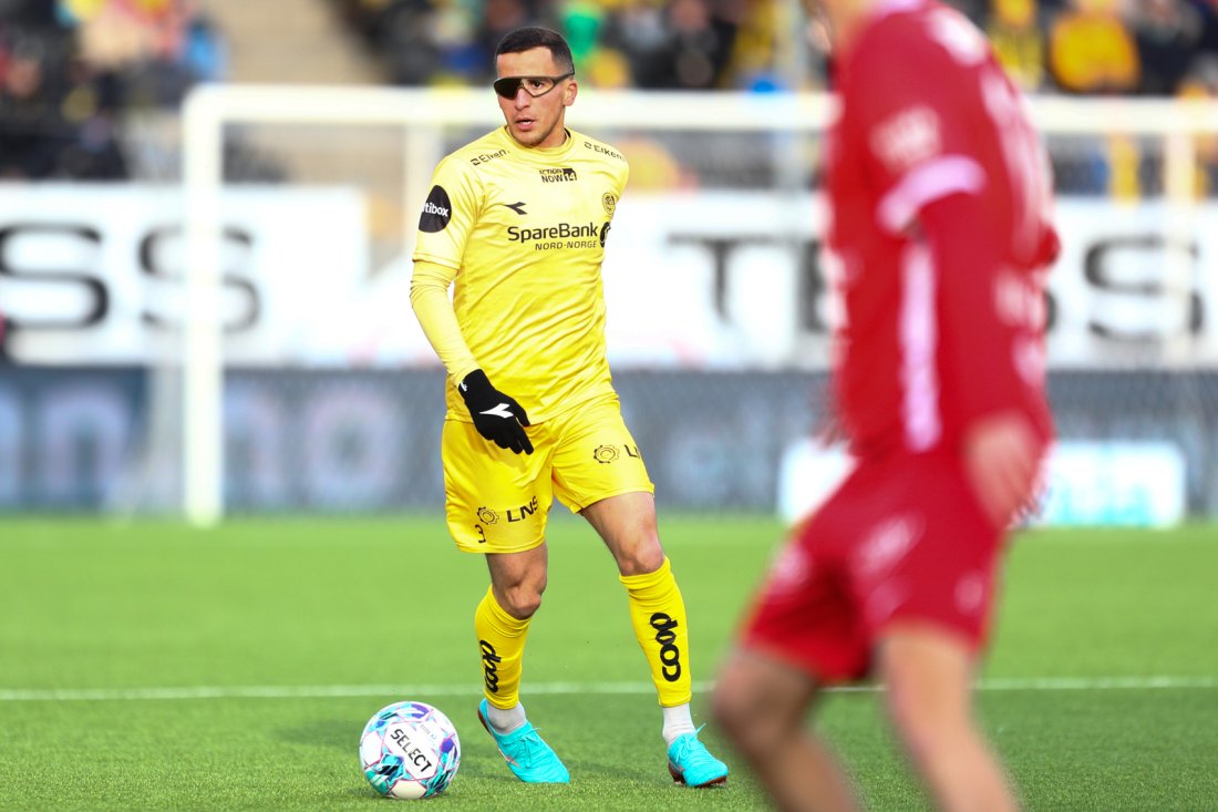 Omar Elabdellaoui under eliteseriekampen i fotball mellom Bodø/Glimt og Brann på Aspmyra stadion. Foto: Mats Torbergsen / NTB