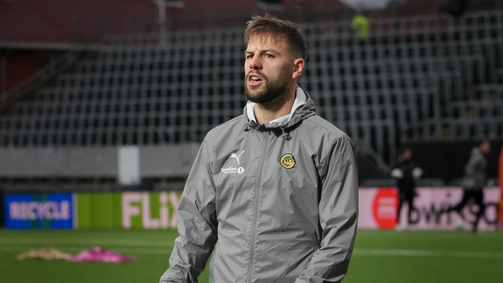 Philip Zinckernagel under Bodø/Glimts offisielle trening dagen før kampen mellom Bodø/Glimt og Qarabag på Aspmyra i Europa League